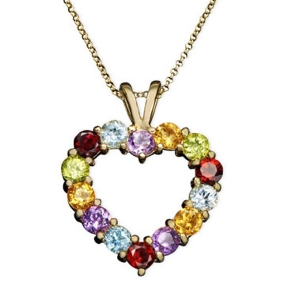 🔥ON SALE🔥💖Victoria Townsend Heart Pendant Gemstone Genuine - Picture 1 of 3